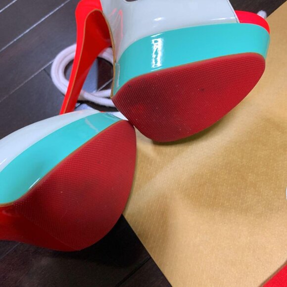 Christian Louboutin Bicolor Open Toe Pumps - Picture 4 of 5